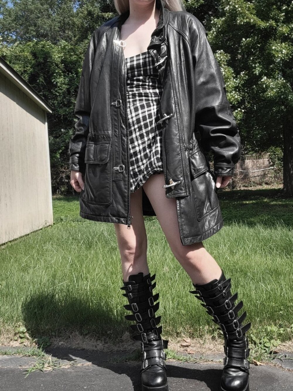 【 Tannery West vintage leather jacket with clasp closure 】